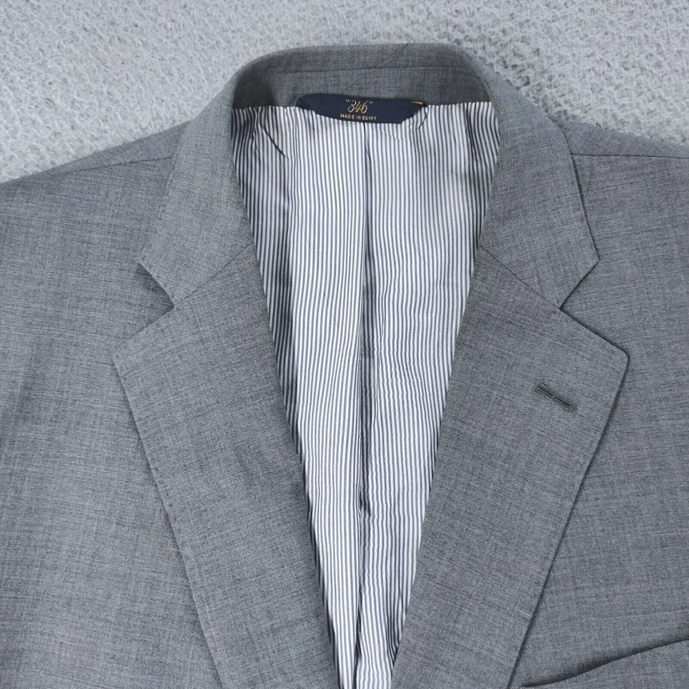 Brooks Brothers 346 Jacket Men 46R Gray Striped Lined Wool Fitzgerald Fit Blazer